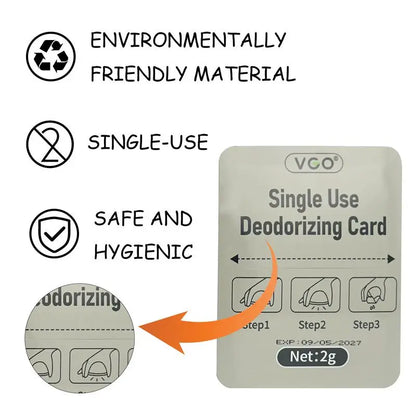 VGO Single  Use Deodorizing Card VGObeauty